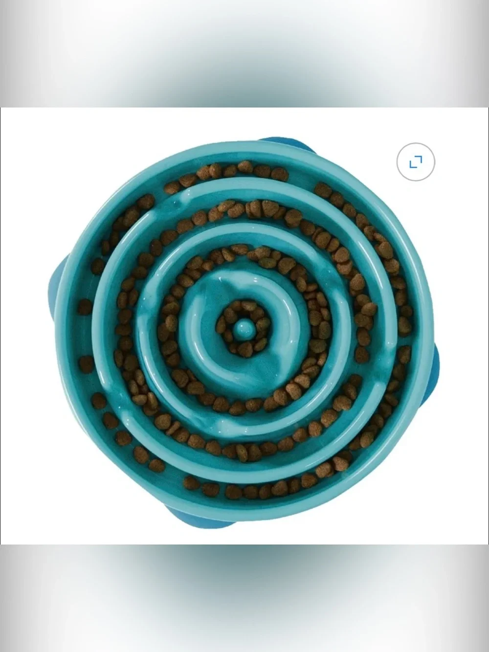 Outward Hound Teal Slow-Feed Dog Bowl - large pet feeder